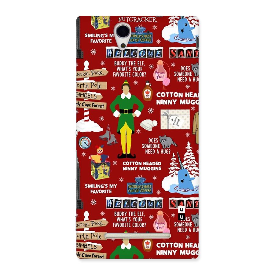 Christmas Cute Doodles Back Case for Xperia C3