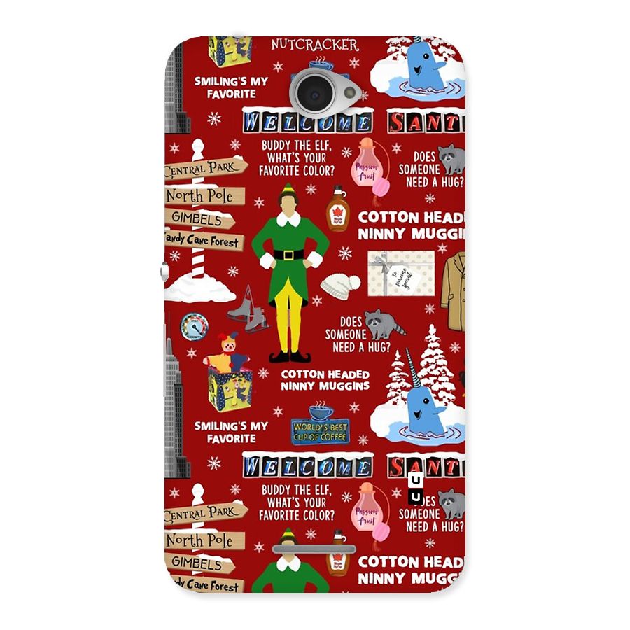 Christmas Cute Doodles Back Case for Xperia E4