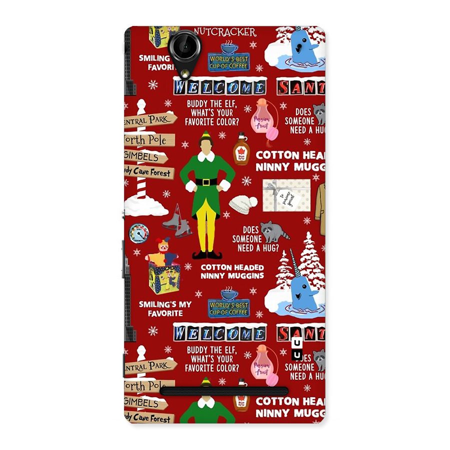 Christmas Cute Doodles Back Case for Xperia T2