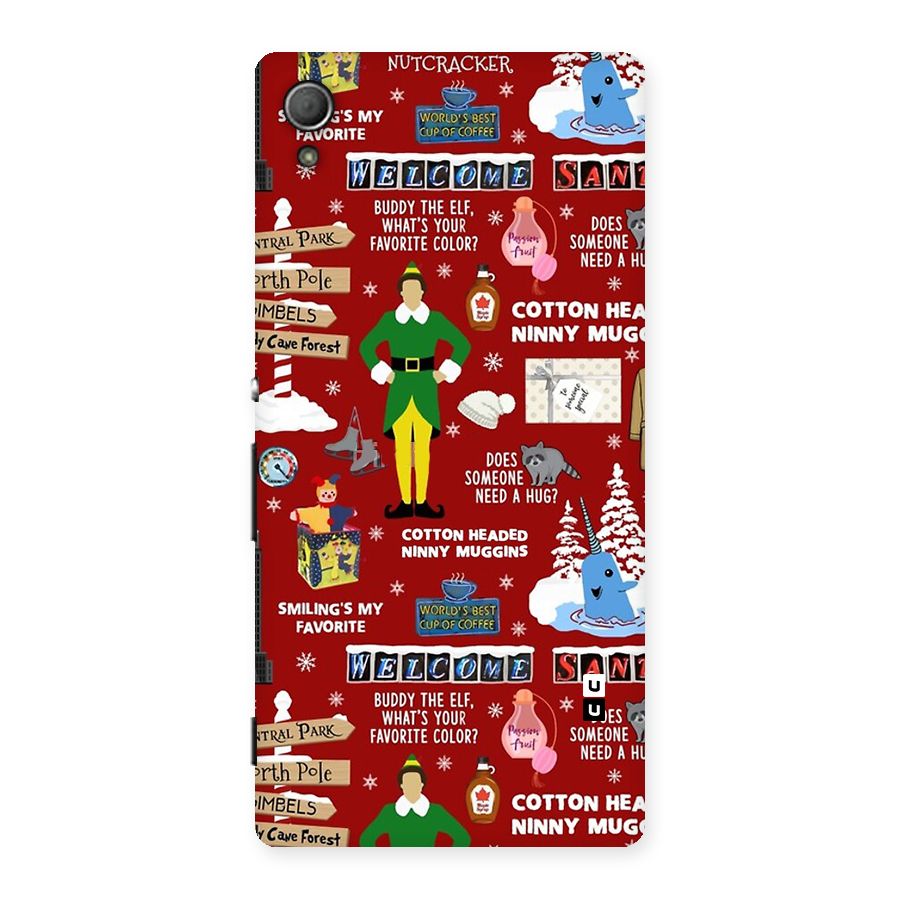 Christmas Cute Doodles Back Case for Xperia Z3 Plus