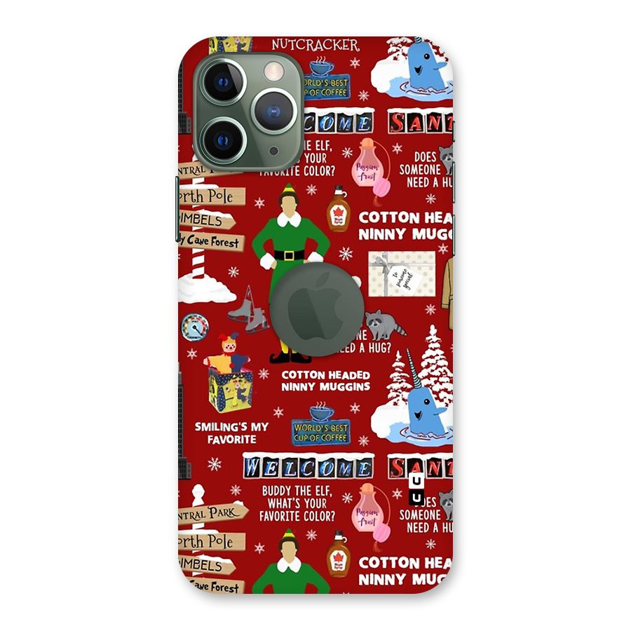 Christmas Cute Doodles Back Case for iPhone 11 Pro Logo  Cut