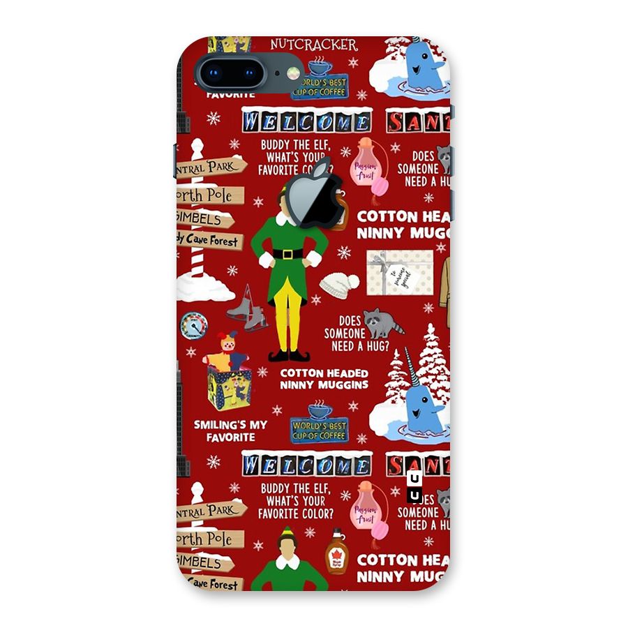 Christmas Cute Doodles Back Case for iPhone 7 Plus Apple Cut
