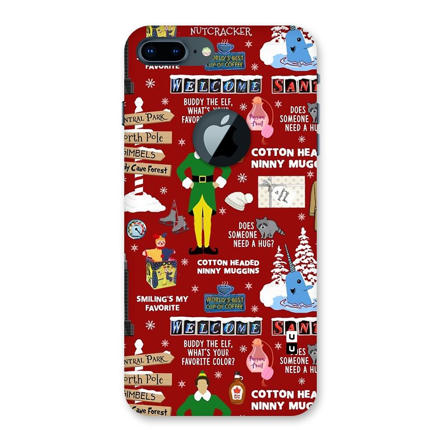 Christmas Cute Doodles Back Case for iPhone 7 Plus Logo Cut