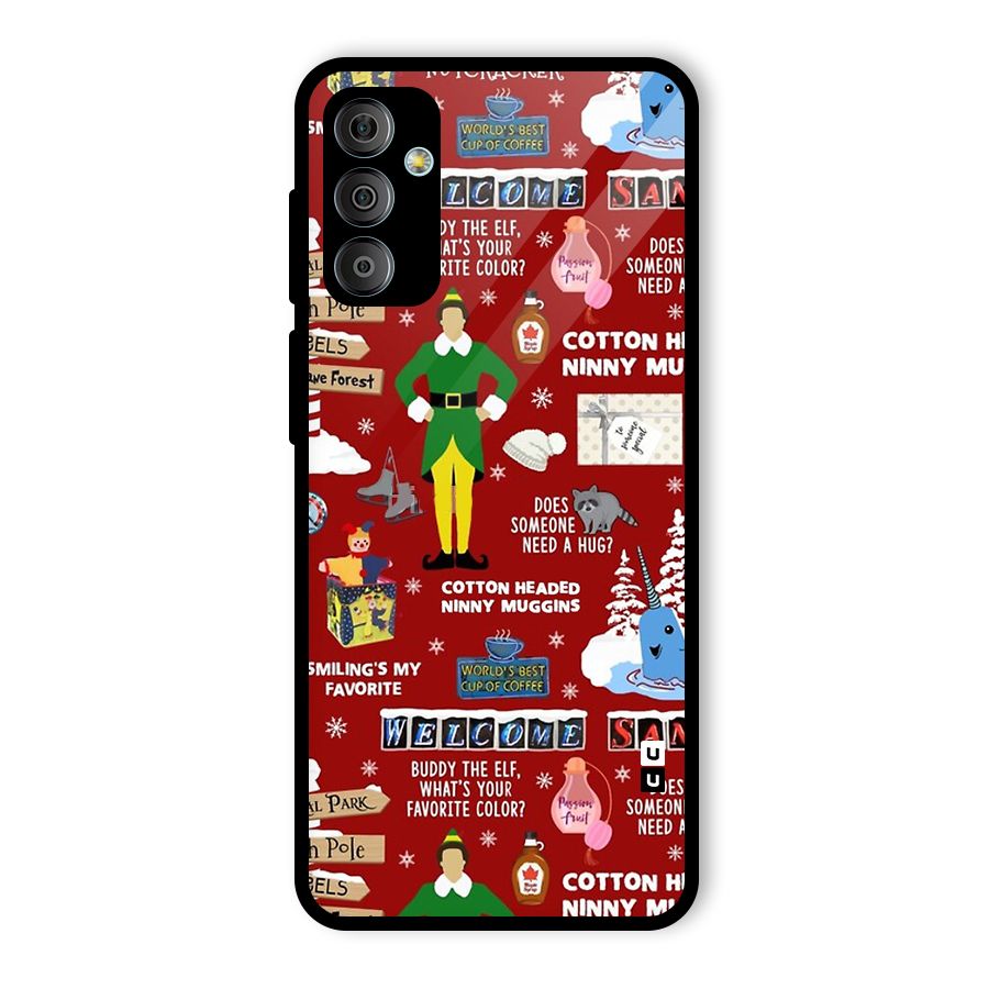 Christmas Cute Doodles Glass Back Case for Galaxy F23