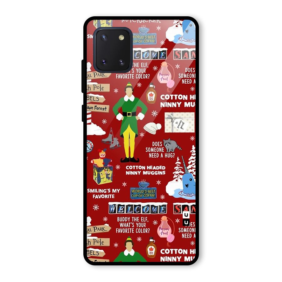 Christmas Cute Doodles Glass Back Case for Galaxy Note 10 Lite
