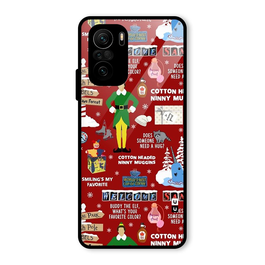 Christmas Cute Doodles Glass Back Case for Mi 11X Pro