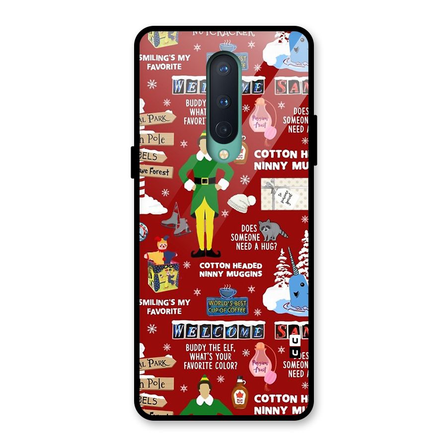 Christmas Cute Doodles Glass Back Case for OnePlus 8