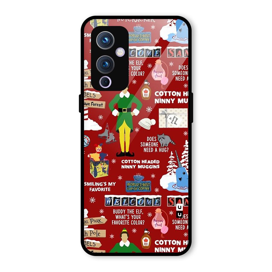 Christmas Cute Doodles Glass Back Case for OnePlus 9