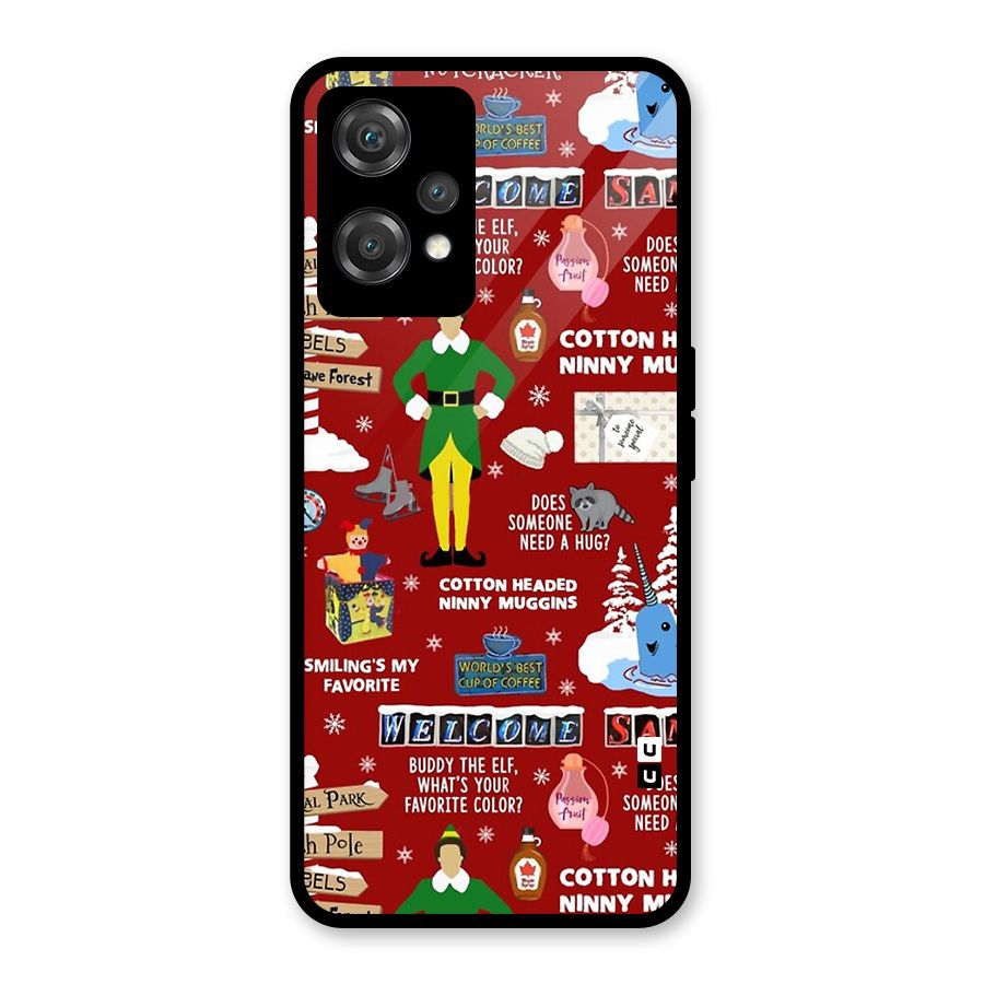 Christmas Cute Doodles Glass Back Case for OnePlus Nord CE 2 Lite 5G