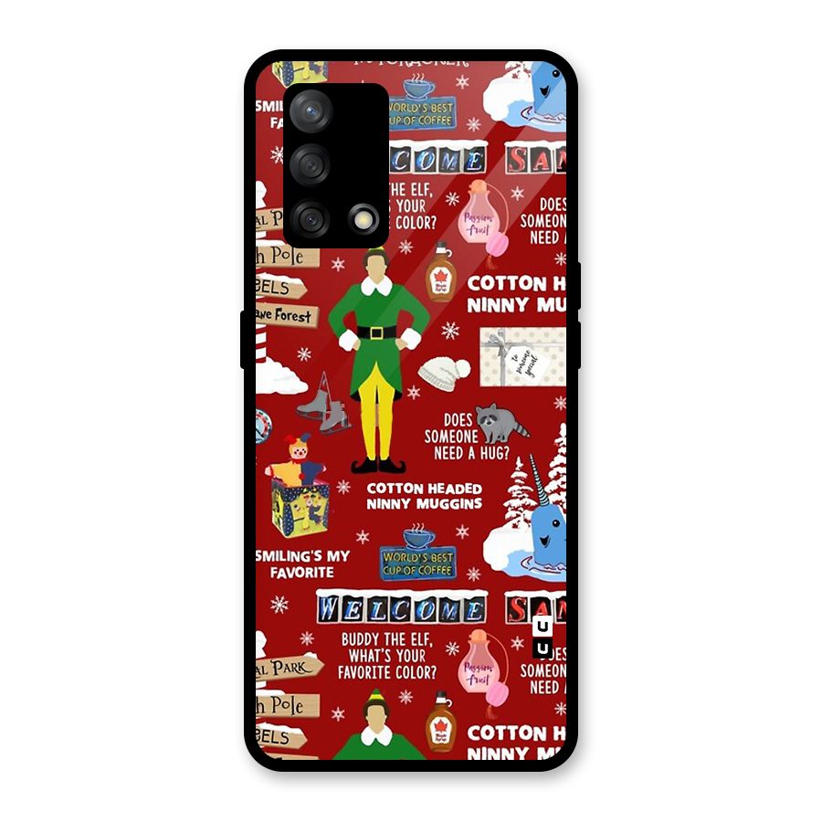 Christmas Cute Doodles Glass Back Case for Oppo F19