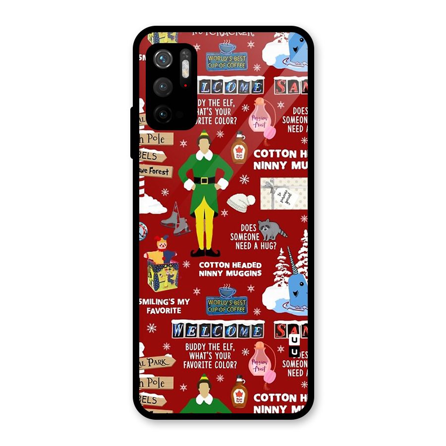 Christmas Cute Doodles Glass Back Case for Poco M3 Pro 5G