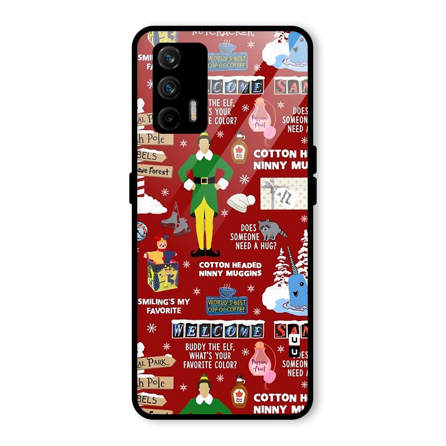 Christmas Cute Doodles Glass Back Case for Realme GT 5G