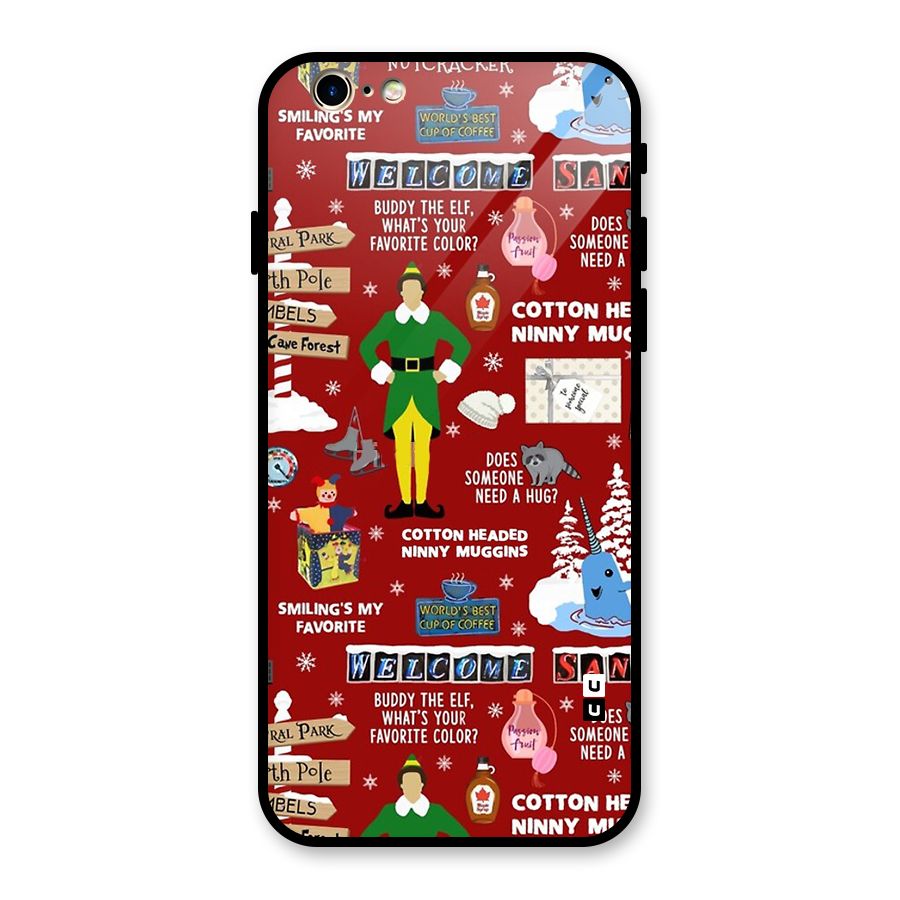 Christmas Cute Doodles Glass Back Case for iPhone 6 6S
