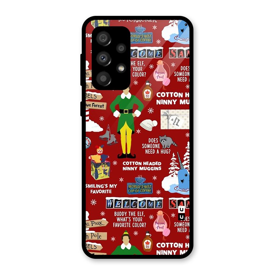 Christmas Doodles Glass Back Case for Galaxy A32