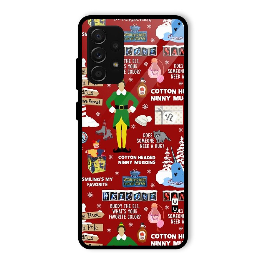 Christmas Doodles Glass Back Case for Galaxy A53 5G