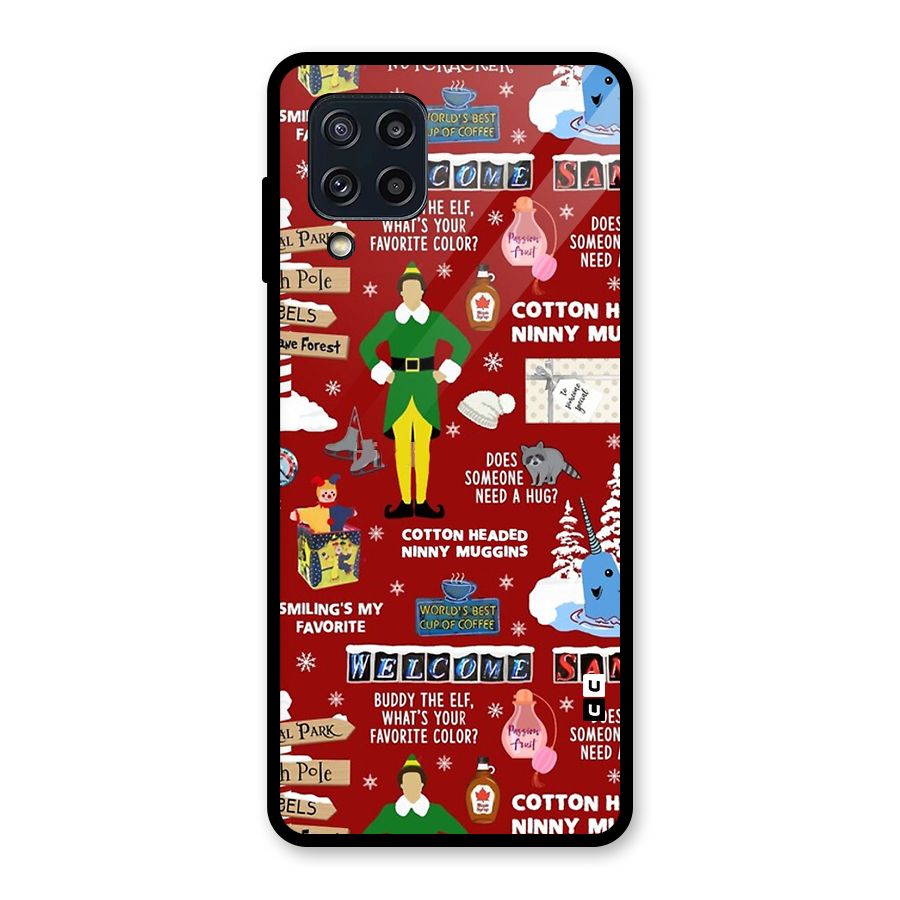 Christmas Doodles Glass Back Case for Galaxy M32