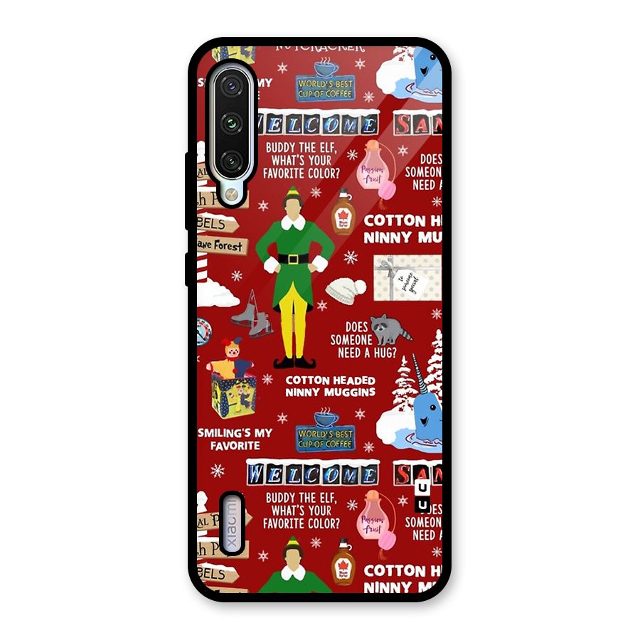 Christmas Doodles Glass Back Case for Mi A3