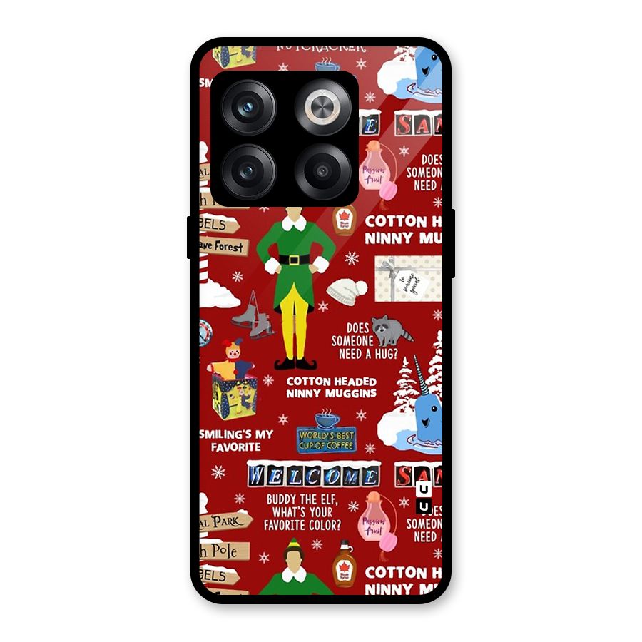 Christmas Doodles Glass Back Case for OnePlus 10T