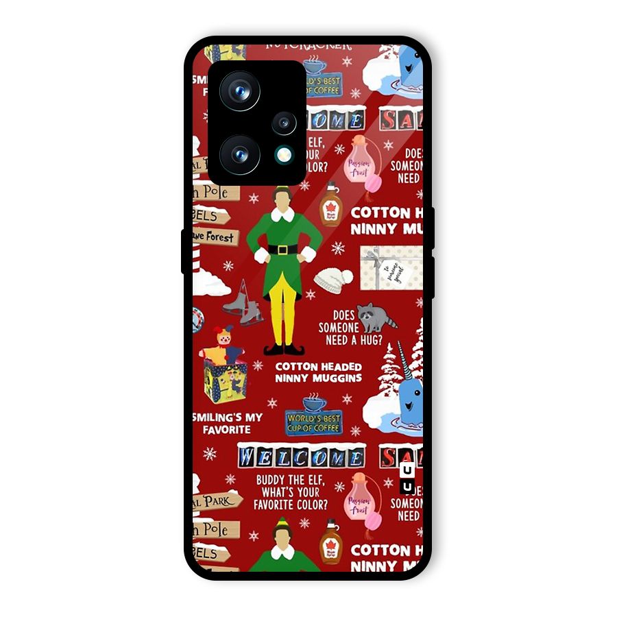 Christmas Doodles Glass Back Case for Realme 9 Pro Plus 5G