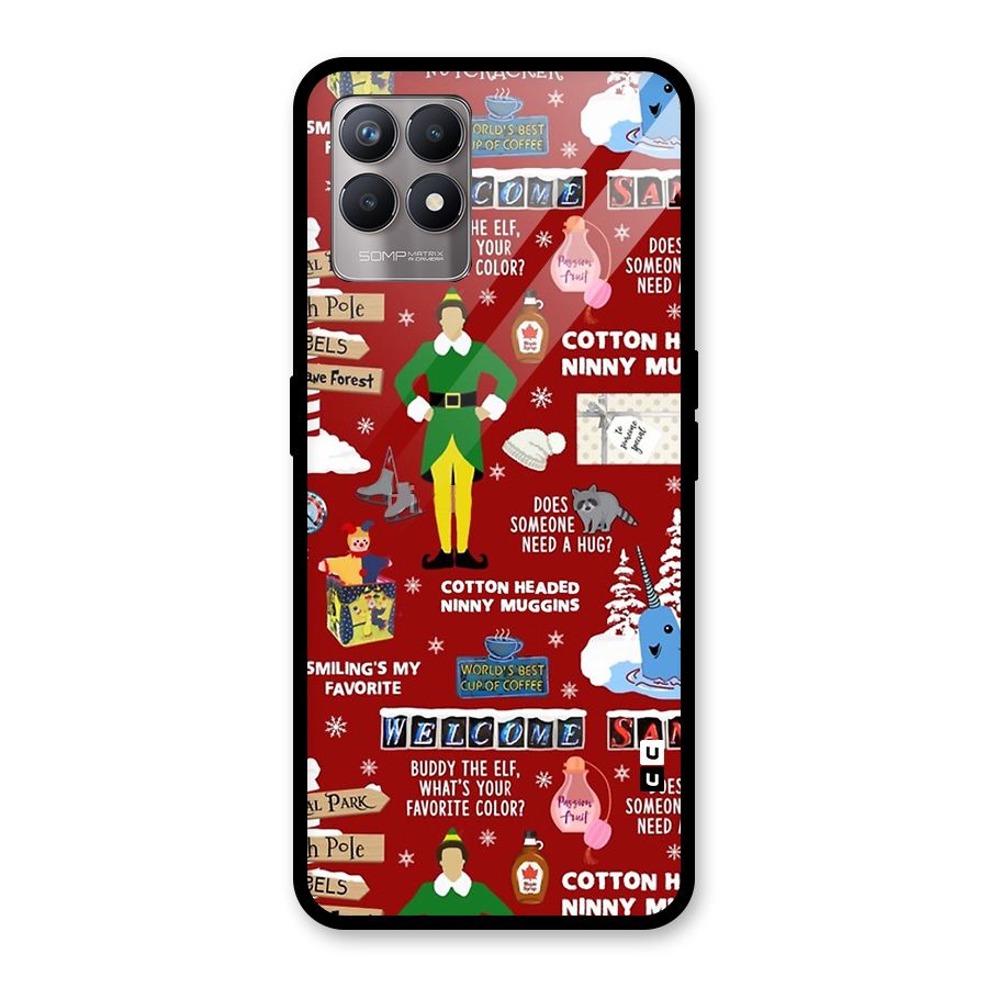 Christmas Doodles Glass Back Case for Realme Narzo 50