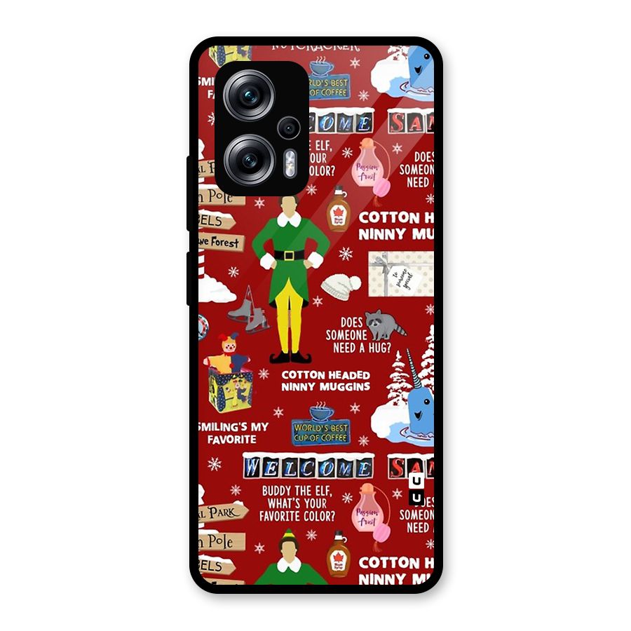 Christmas Doodles Glass Back Case for Redmi K50i