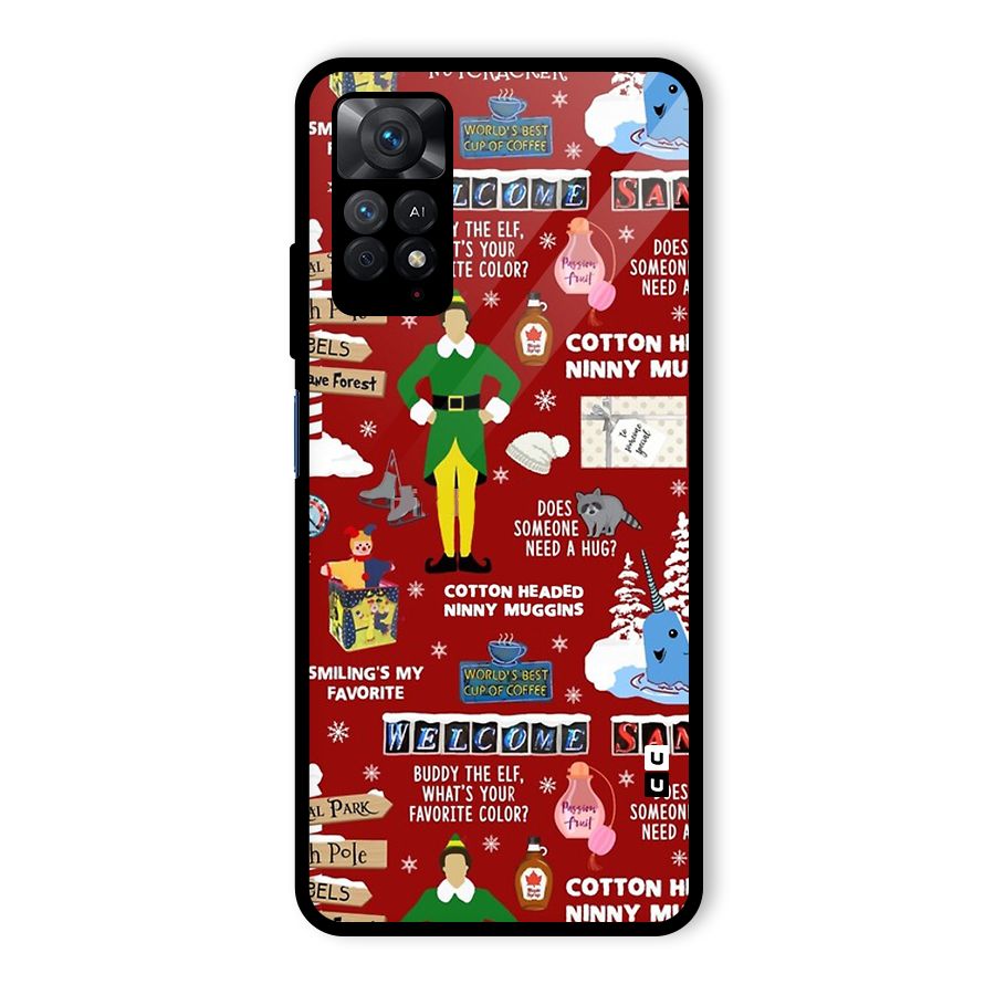 Christmas Doodles Glass Back Case for Redmi Note 11 Pro