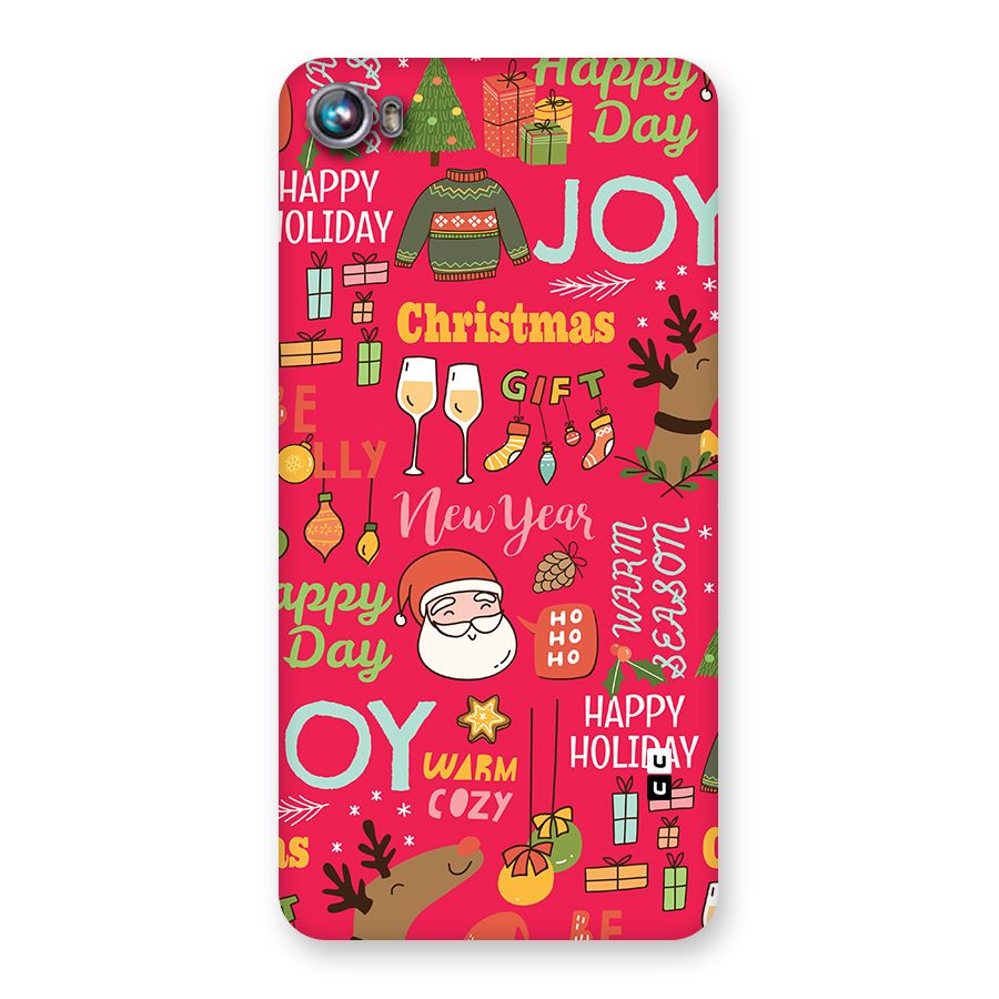 Christmas Joy Happy Day Back Case for Canvas Fire 4 (A107)