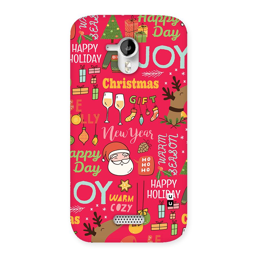 Christmas Joy Happy Day Back Case for Canvas HD A116