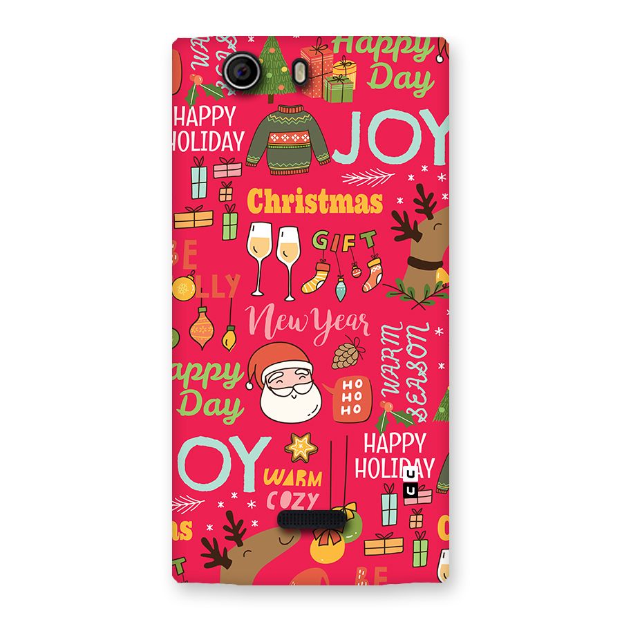 Christmas Joy Happy Day Back Case for Canvas Nitro 2 E311