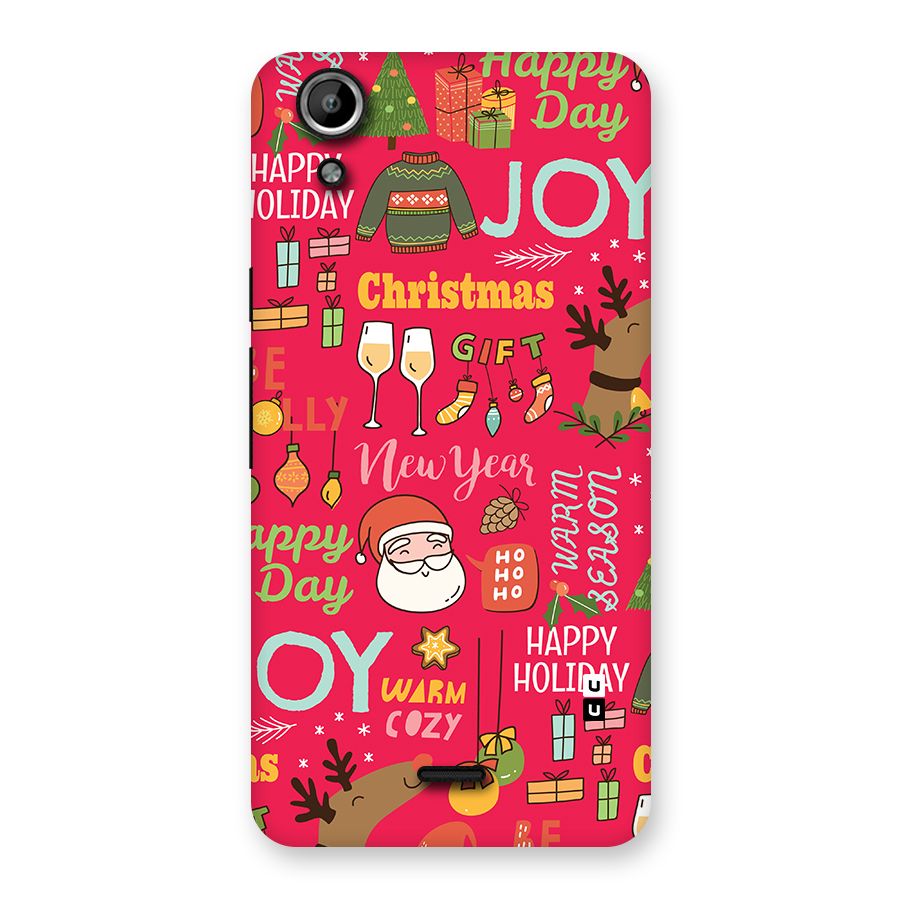 Christmas Joy Happy Day Back Case for Canvas Selfie Lens Q345