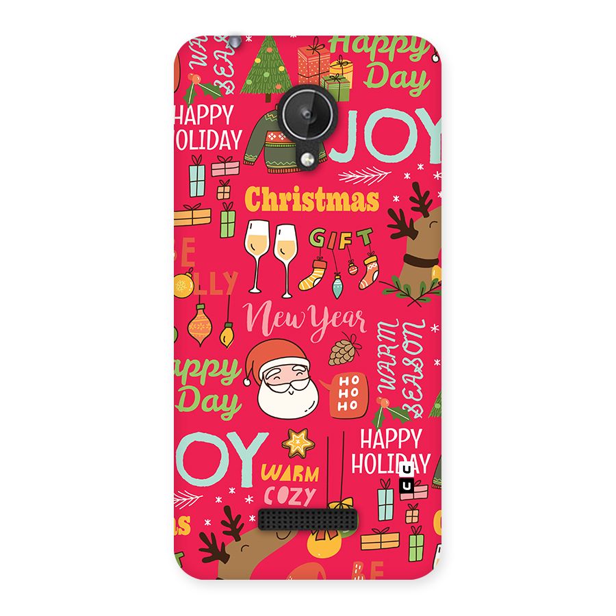 Christmas Joy Happy Day Back Case for Canvas Spark Q380