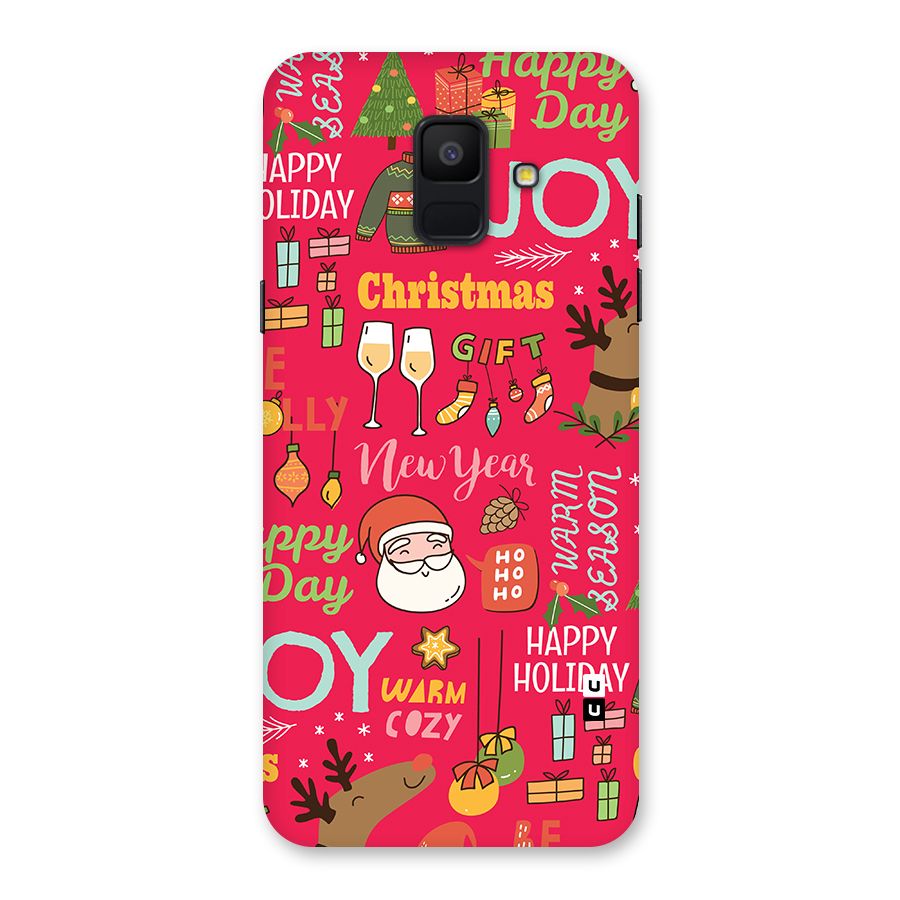 Christmas Joy Happy Day Back Case for Galaxy A6 (2018)