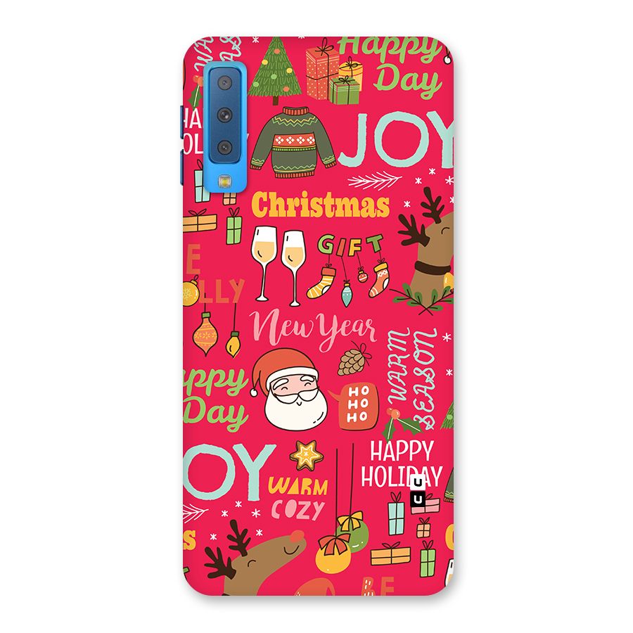 Christmas Joy Happy Day Back Case for Galaxy A7 (2018)
