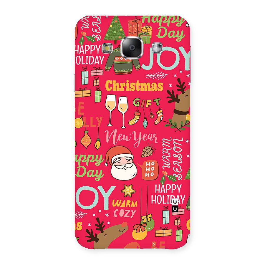 Christmas Joy Happy Day Back Case for Galaxy E5