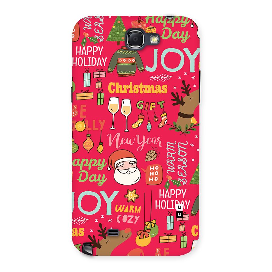 Christmas Joy Happy Day Back Case for Galaxy Note 2