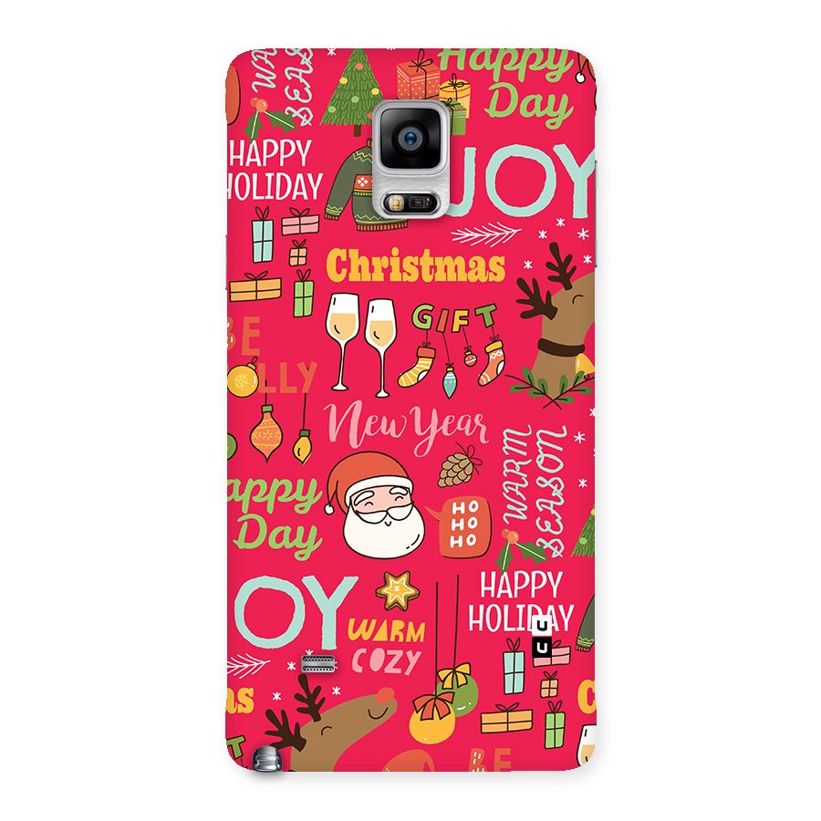 Christmas Joy Happy Day Back Case for Galaxy Note 4
