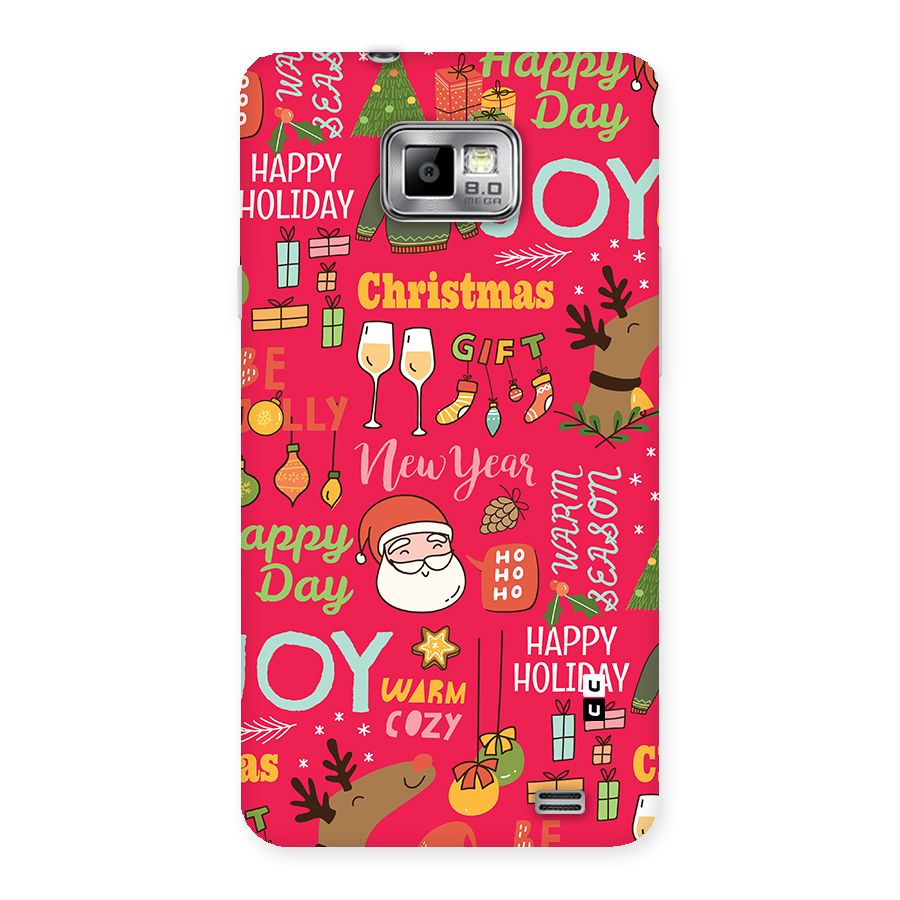 Christmas Joy Happy Day Back Case for Galaxy S2