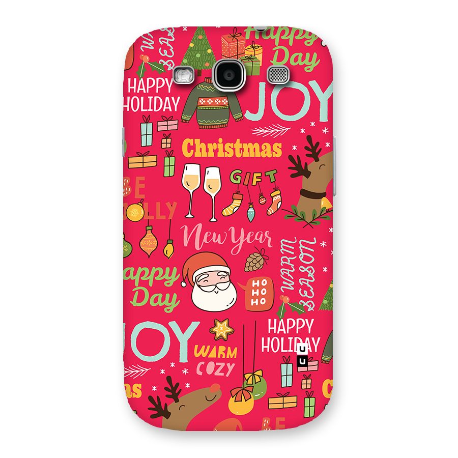 Christmas Joy Happy Day Back Case for Galaxy S3