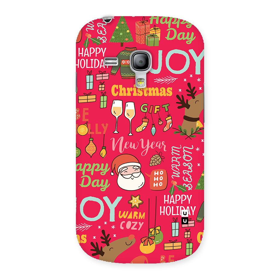 Christmas Joy Happy Day Back Case for Galaxy S3 Mini