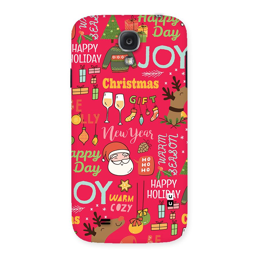 Christmas Joy Happy Day Back Case for Galaxy S4
