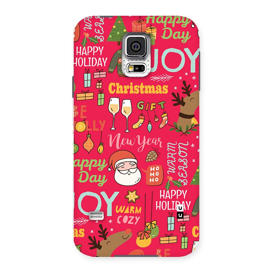 Christmas Joy Happy Day Back Case for Galaxy S5