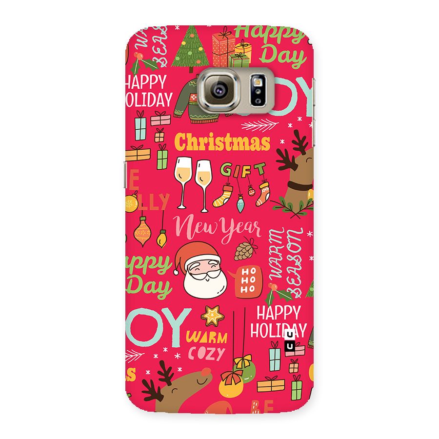 Christmas Joy Happy Day Back Case for Galaxy S6 edge