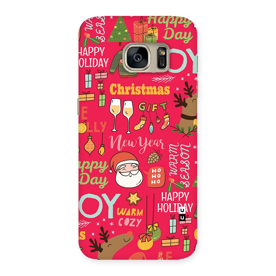 Christmas Joy Happy Day Back Case for Galaxy S7