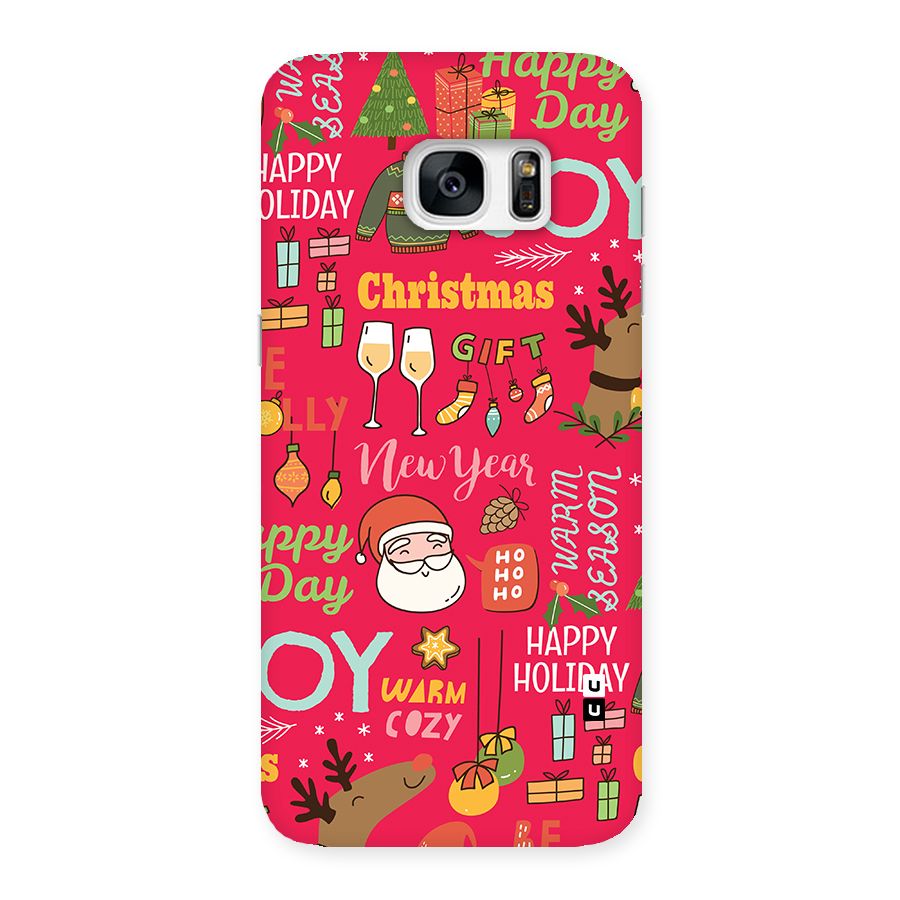 Christmas Joy Happy Day Back Case for Galaxy S7 Edge