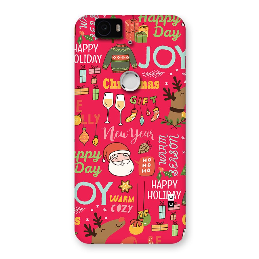 Christmas Joy Happy Day Back Case for Google Nexus 6P