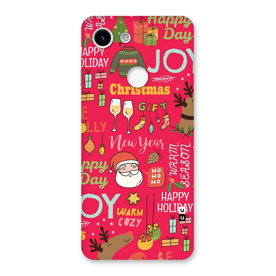 Christmas Joy Happy Day Back Case for Google Pixel 3