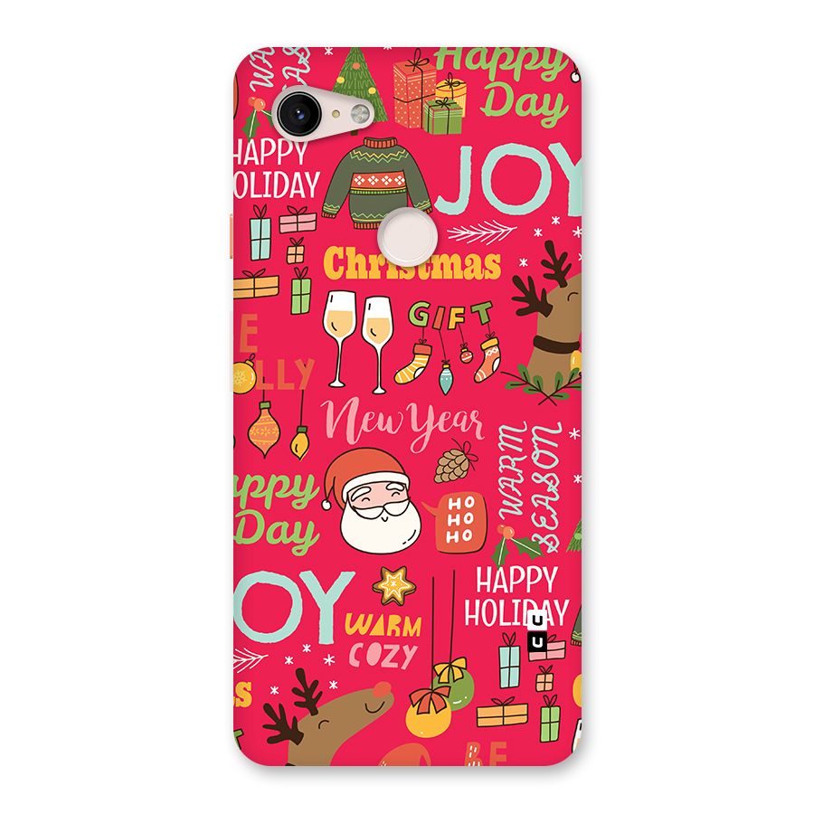 Christmas Joy Happy Day Back Case for Google Pixel 3 XL