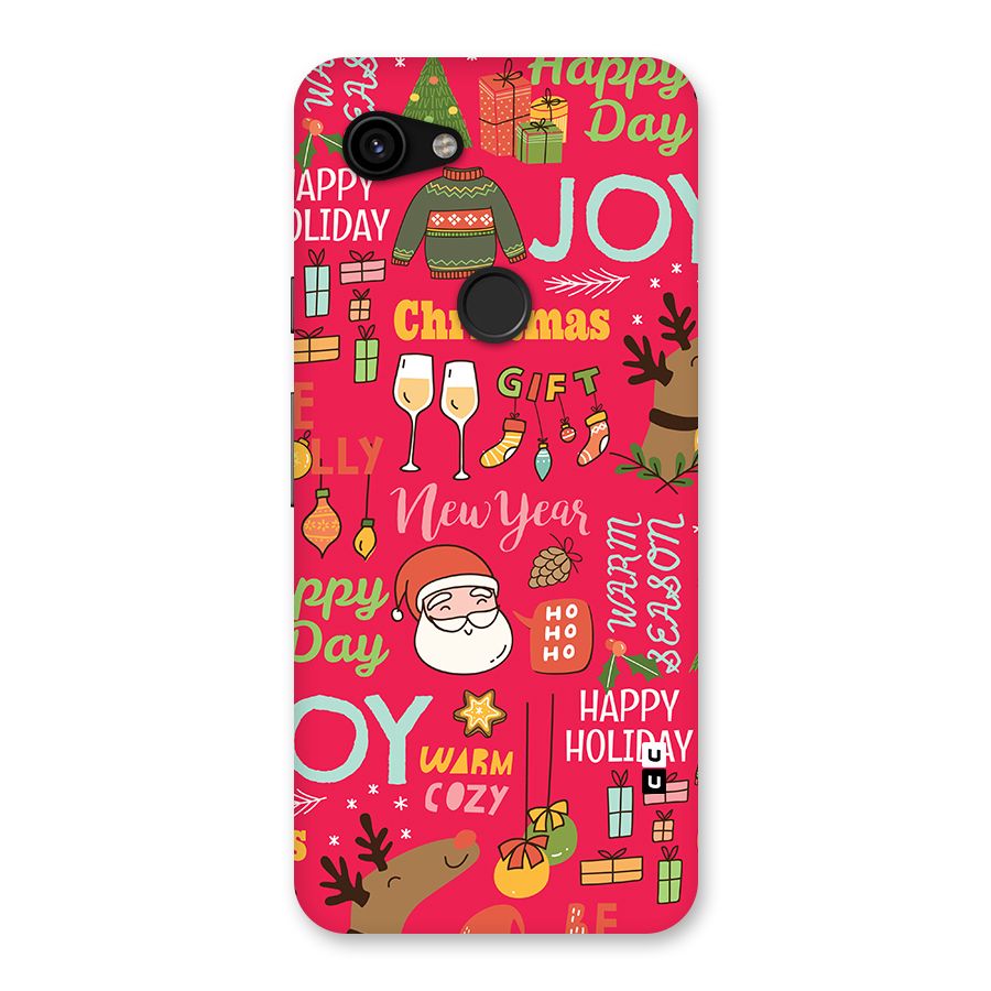 Christmas Joy Happy Day Back Case for Google Pixel 3a