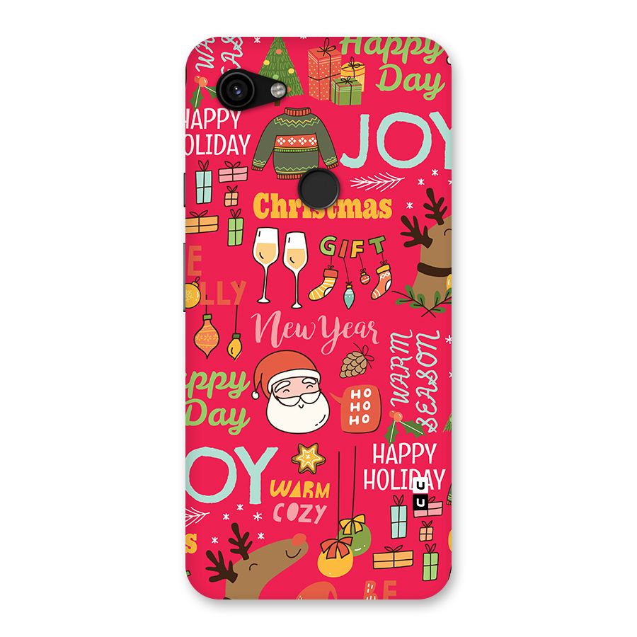 Christmas Joy Happy Day Back Case for Google Pixel 3a XL