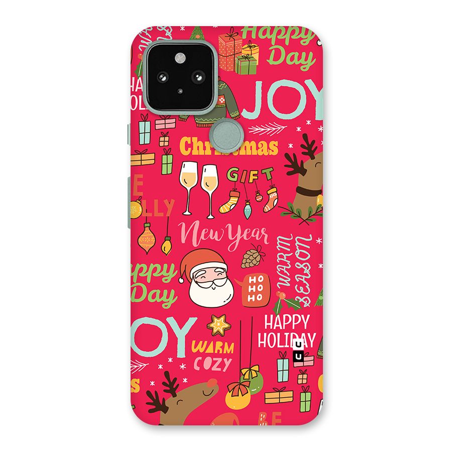 Christmas Joy Happy Day Back Case for Google Pixel 5